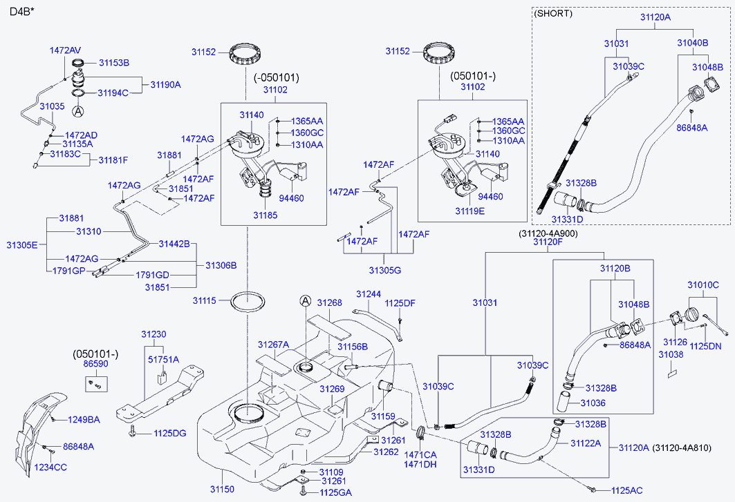 Горловина бака топливного для Хендай H1 Старекс 2004-2007