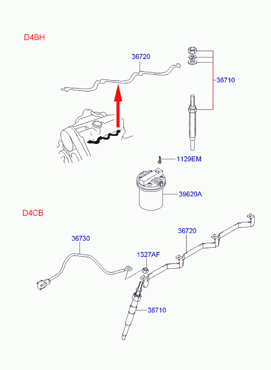 Свеча накаливания для Хендай H1 Старекс 2004-2007