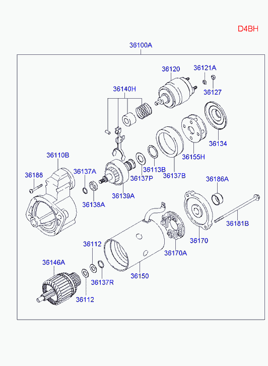 Стартер в сборе для Хендай H1 Старекс 2004-2007