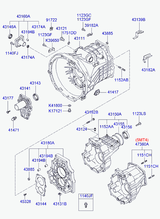 Корпус МКП для Хендай H1 Старекс 2004-2007