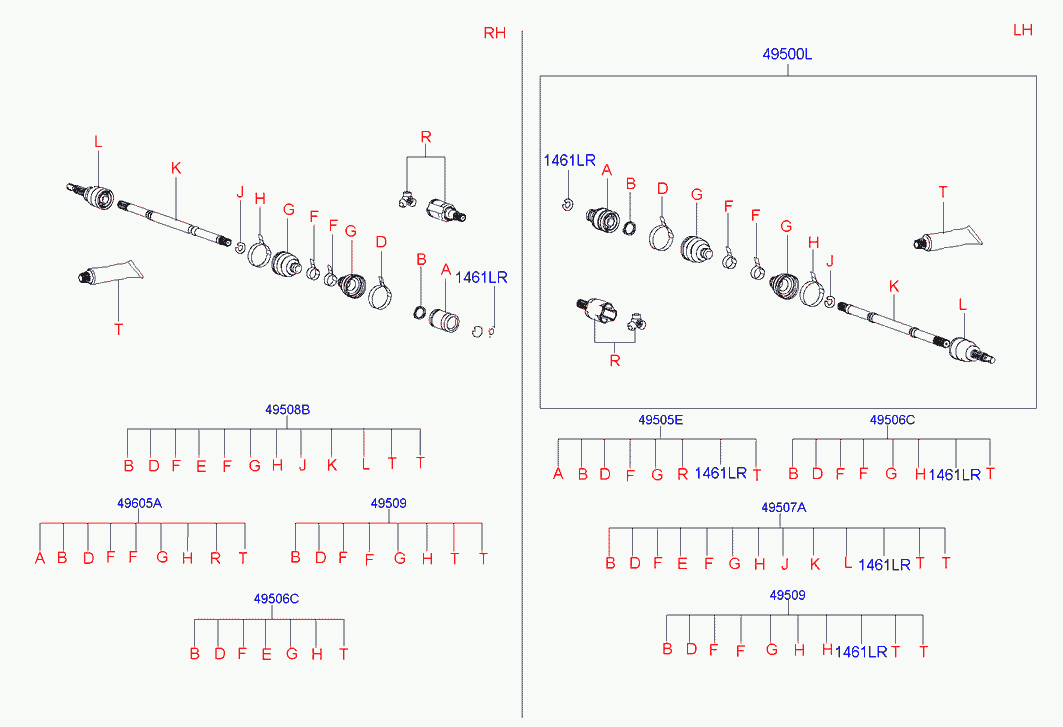 Приводной вал задний правый для Хендай H1 Старекс 2004-2007