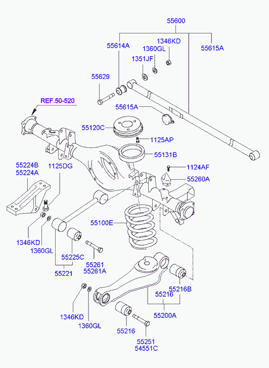 Стабилизатор задний для Хендай H1 Старекс 2004-2007