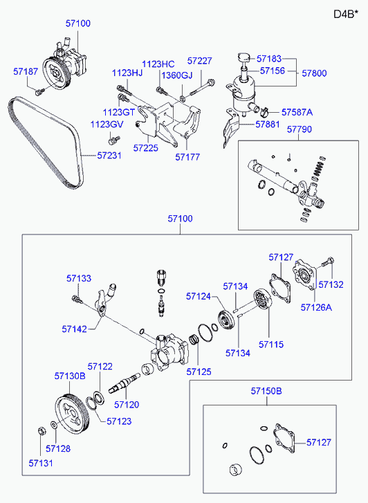 Насос ГУР для Хендай H1 Старекс 2004-2007