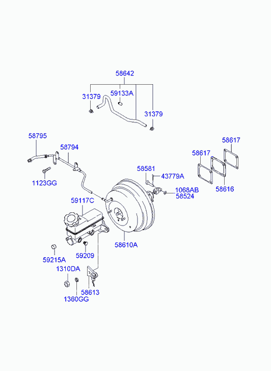 Усилитель тормозов для Хендай H1 Старекс 2004-2007