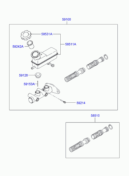 Главный цилиндр тормозной в сборе для Хендай H1 Старекс 2004-2007