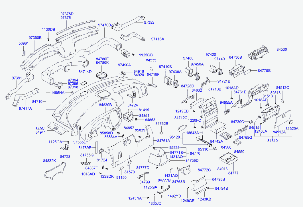 Приборная панель для Хендай H1 Старекс 2004-2007