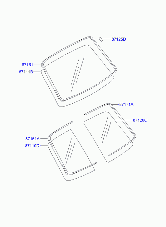 Стекло заднее для Хендай H1 Старекс 2004-2007