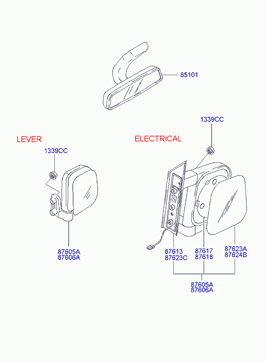 Зеркало внутрисалонное для Хендай H1 Старекс 2004-2007