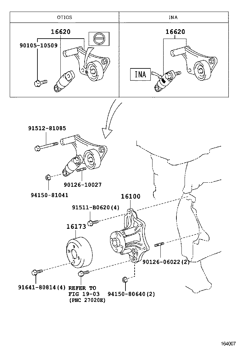 Помпа водяная для Тойота Камри 2001-2006
