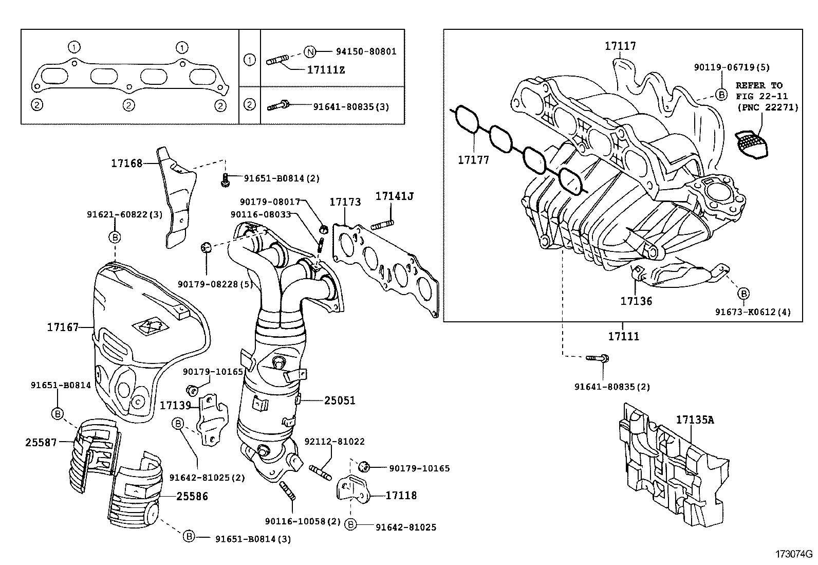 Коллектор выпускной для Тойота Камри 2001-2006