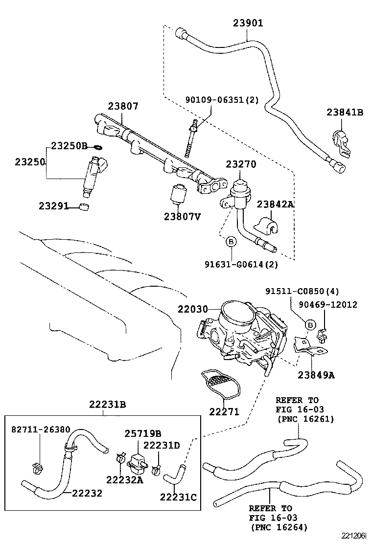 Топливная рампа для Тойота Камри 2001-2006