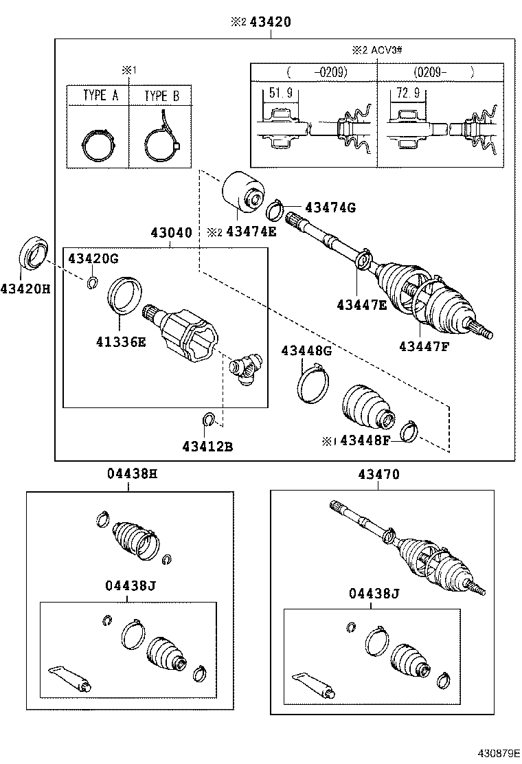 Приводной вал передний левый для Тойота Камри 2001-2006
