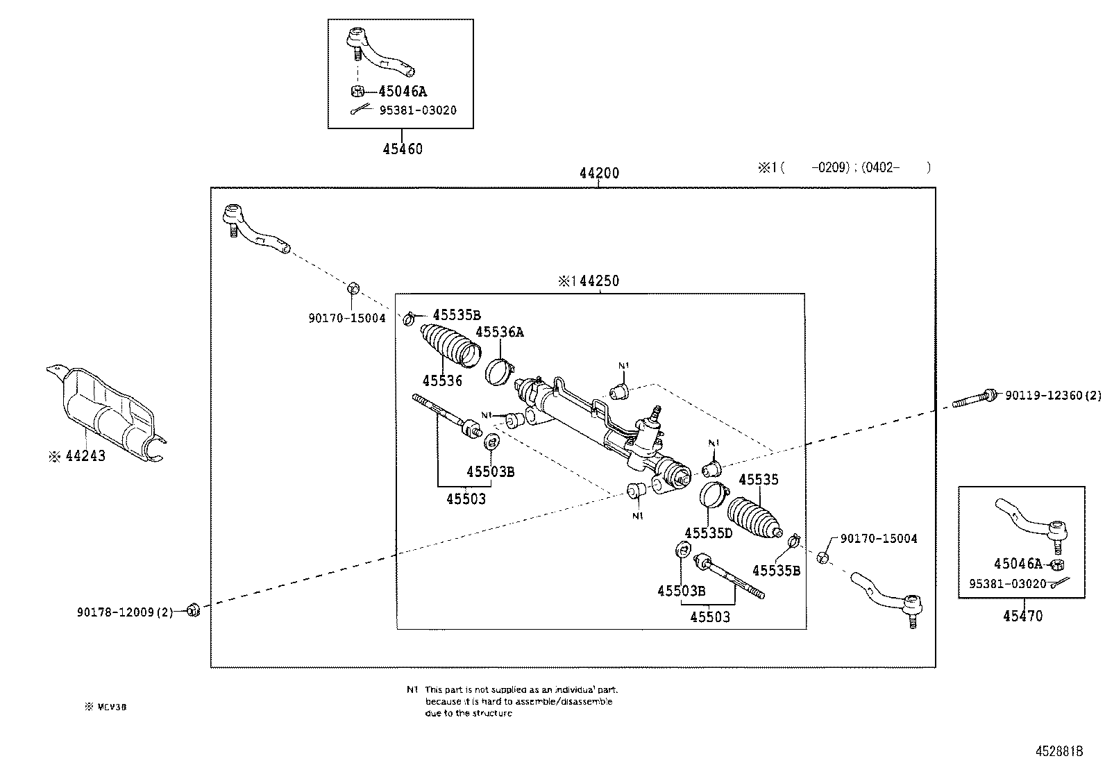 Рулевая рейка для Тойота Камри 2001-2006