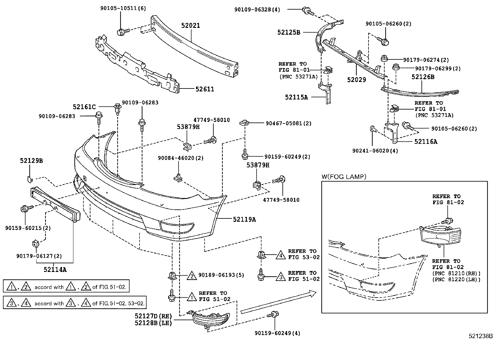 Бампер передний для Тойота Камри 2001-2006