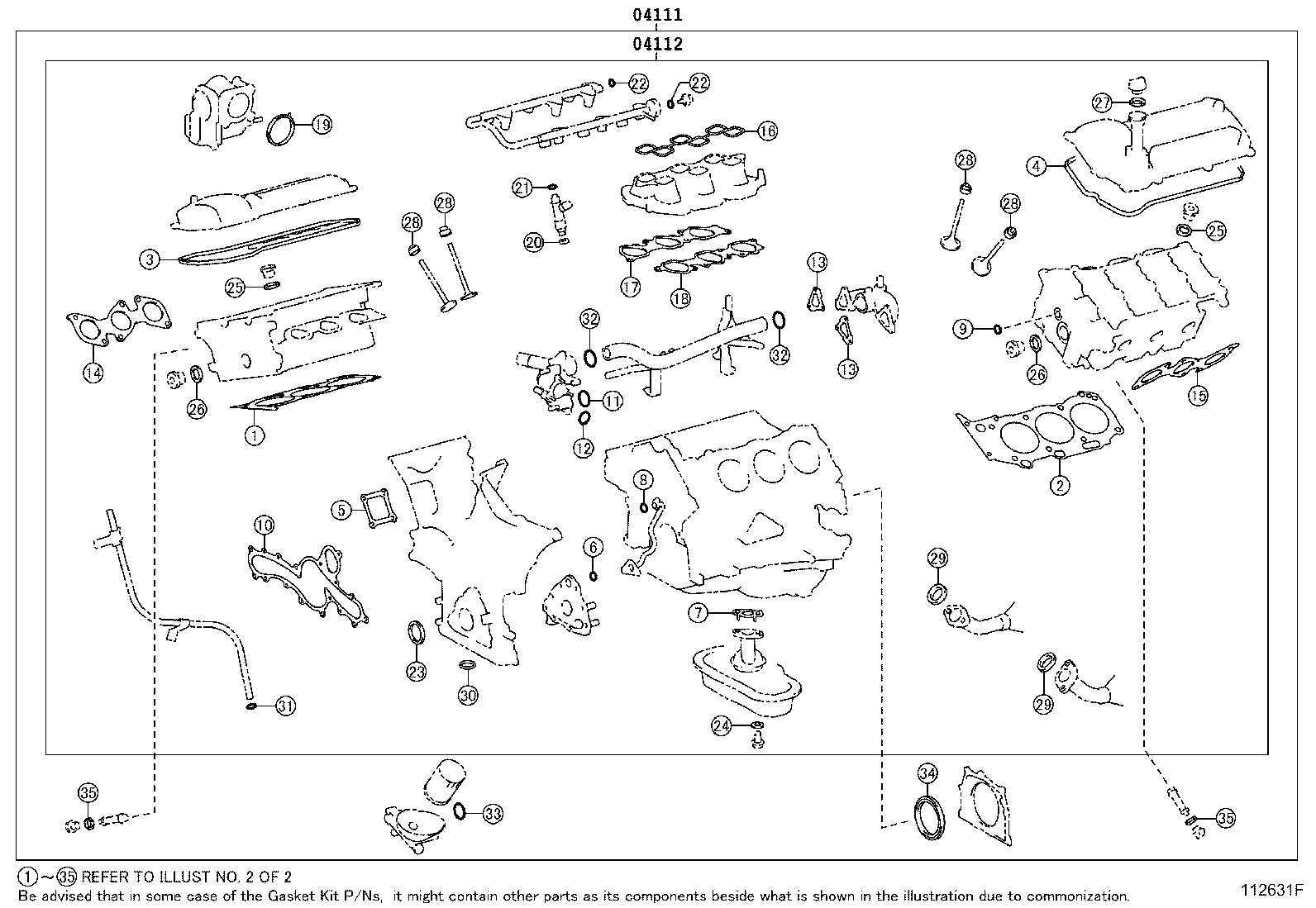 Комплект прокладок для двигателя для Тойота Ленд Крузер Прадо 2007-2009