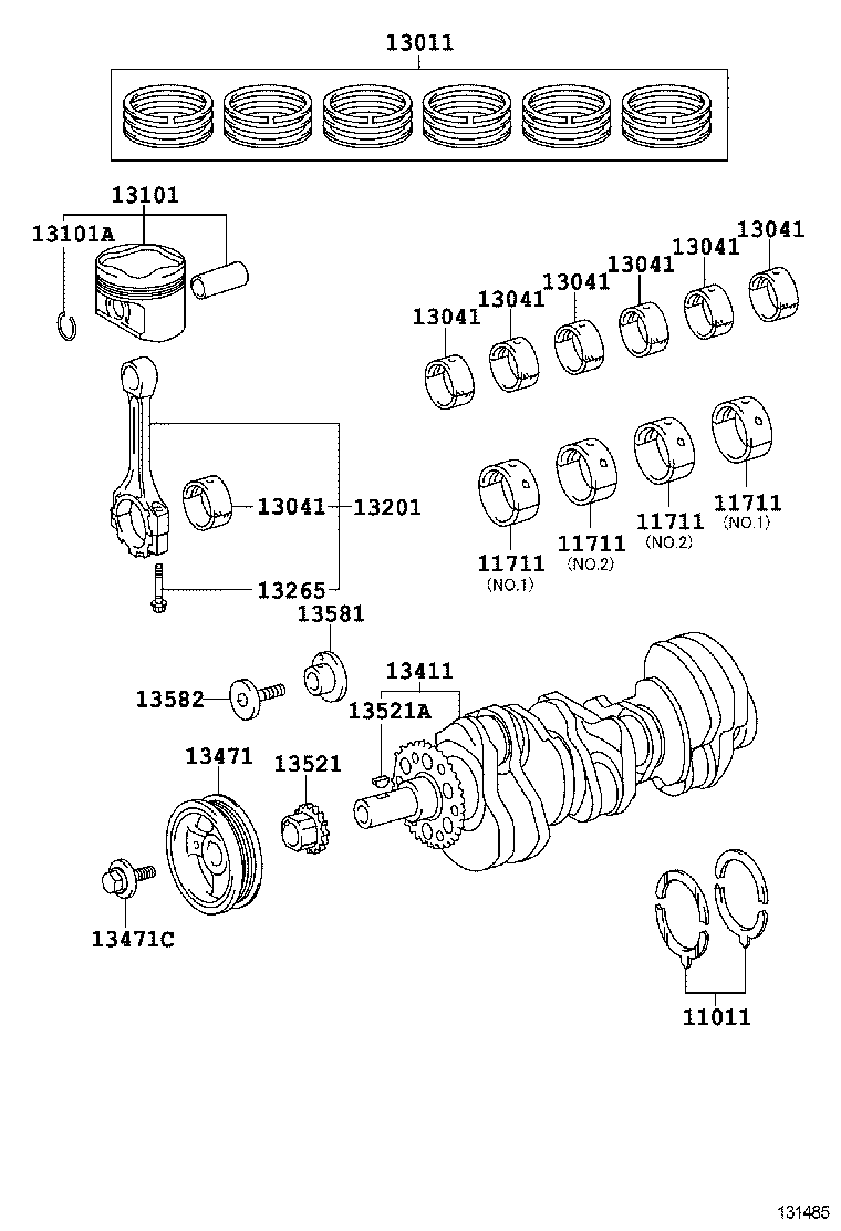 Коленвал для Тойота Ленд Крузер Прадо 2007-2009