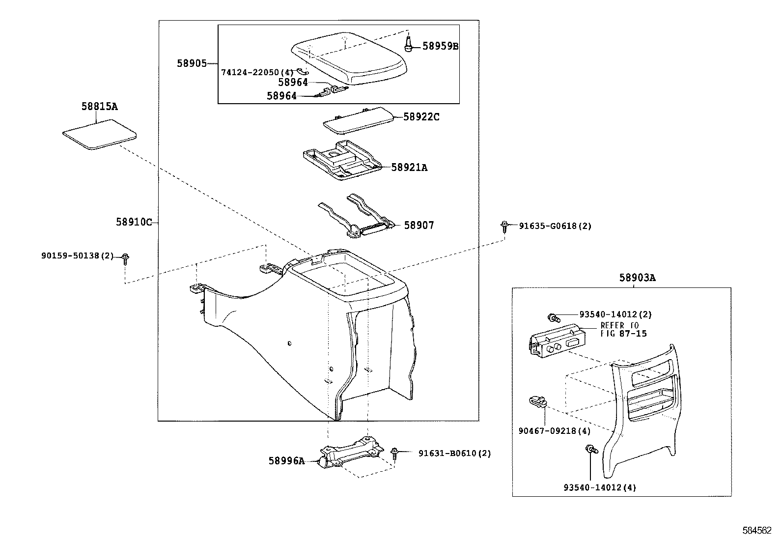 Подлокотник передних сидений для Тойота Ленд Крузер Прадо 2007-2009