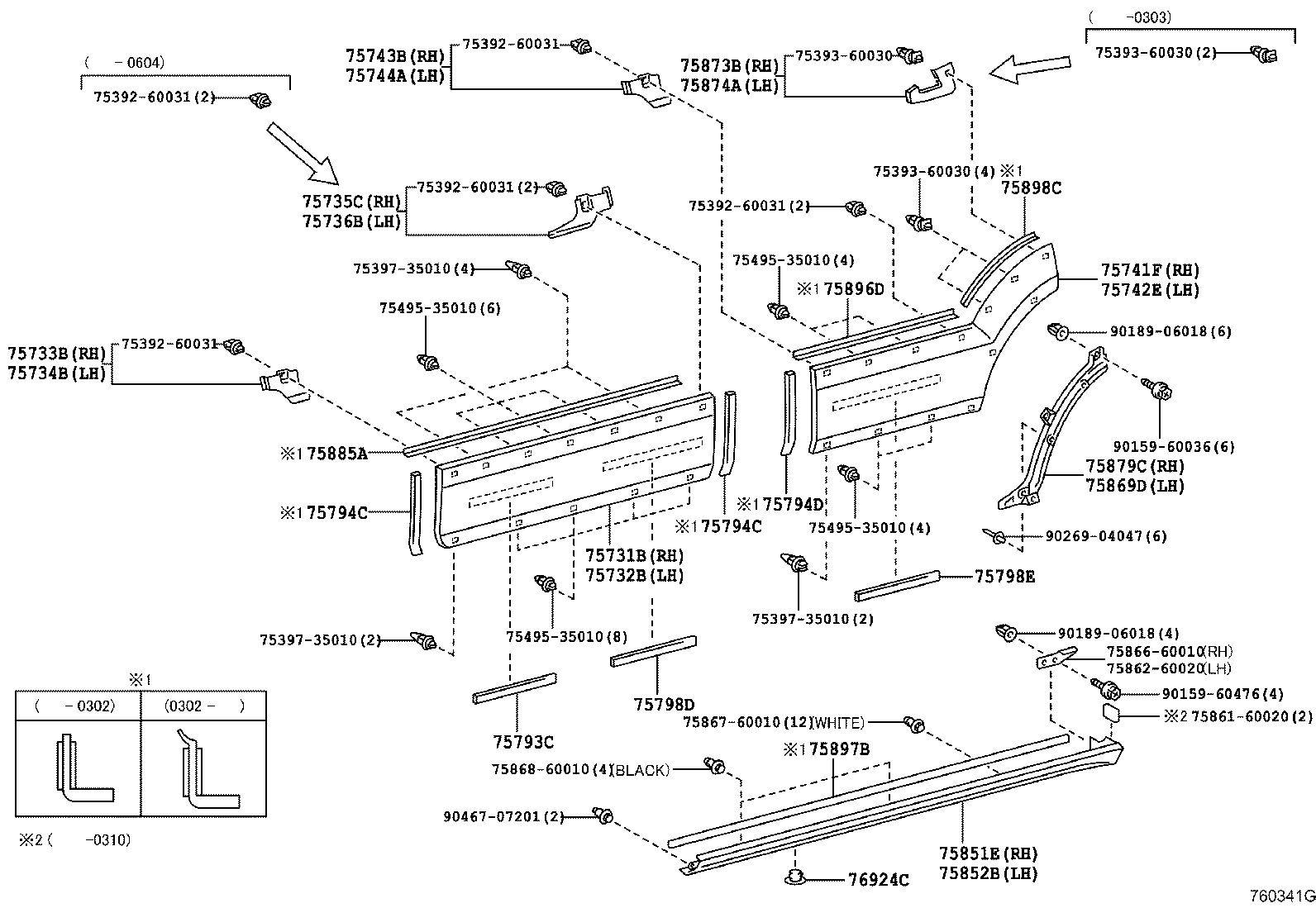 Молдинг боковой правый для Тойота Ленд Крузер Прадо 2007-2009