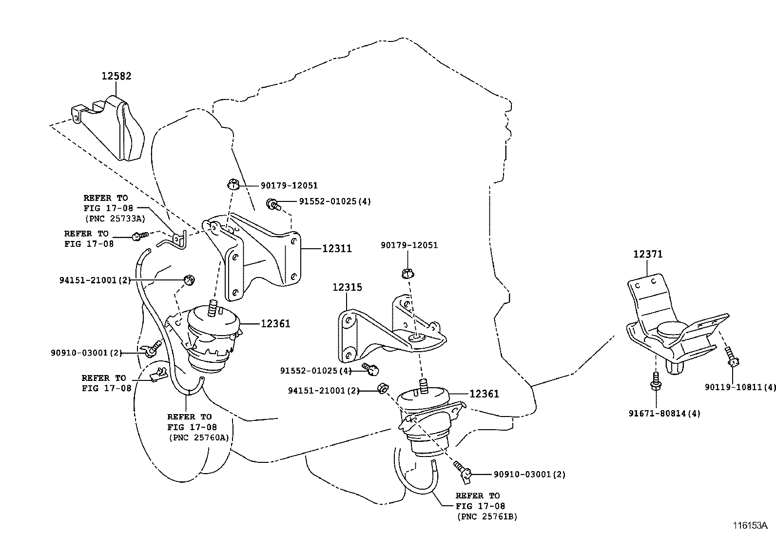 Подушка двигателя левая для Тойота Ленд Крузер Прадо 2009-2013