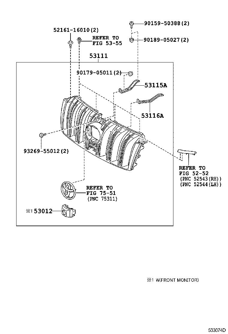 Решетка радиатора для Тойота Ленд Крузер Прадо 2009-2013