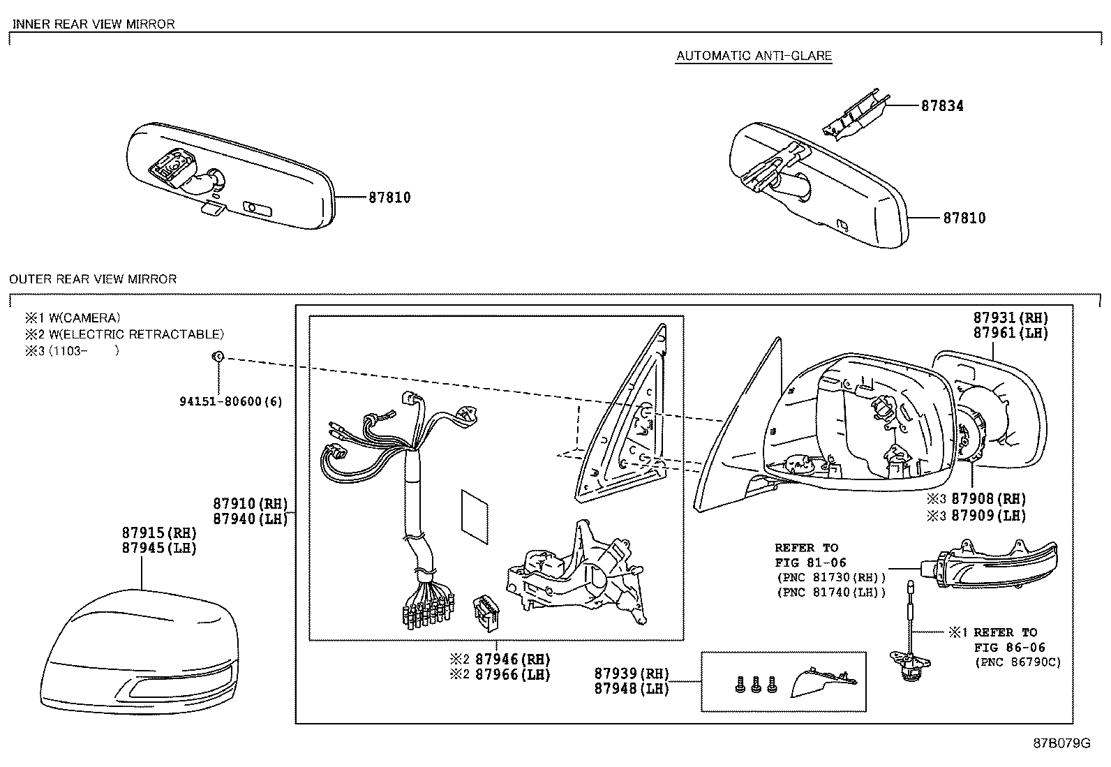 Зеркало боковое левое для Тойота Ленд Крузер Прадо 2009-2013