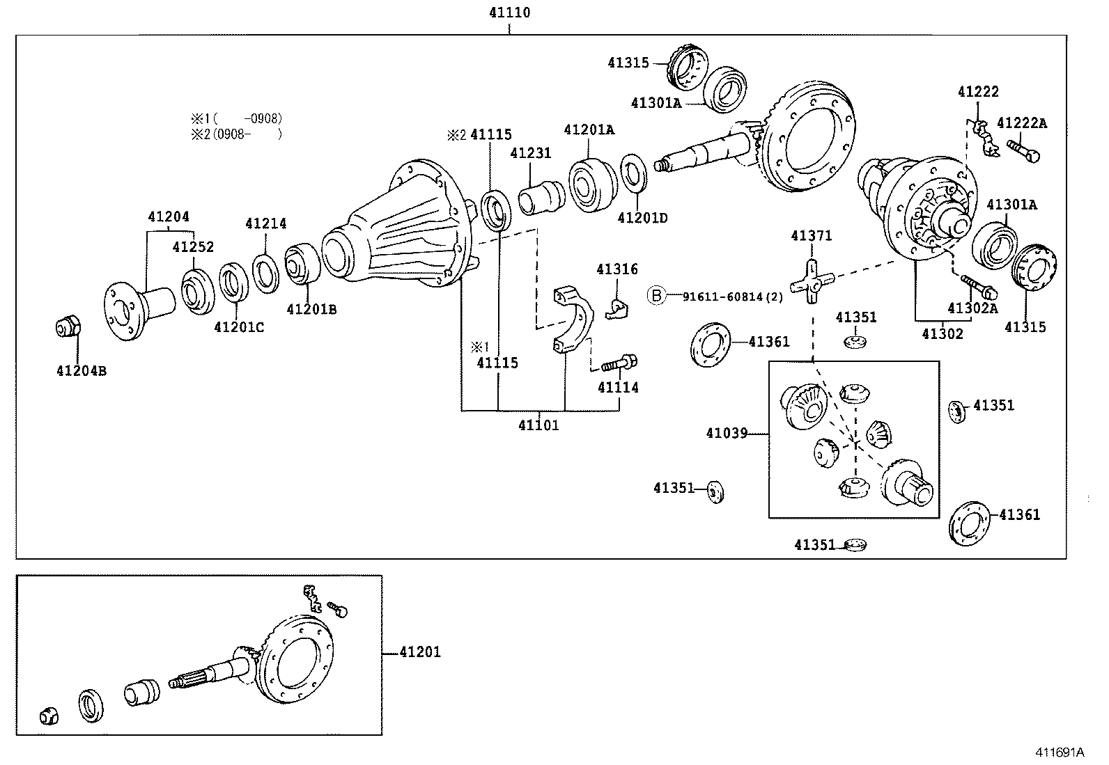 Редуктор задний для Тойота Ленд Крузер Прадо 2002-2007