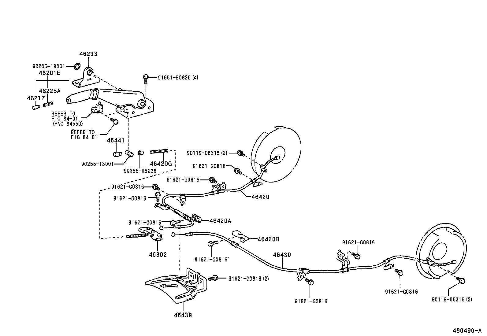 Рычаг стояночного, ручного тормоза для Тойота Ленд Крузер Прадо 2002-2007