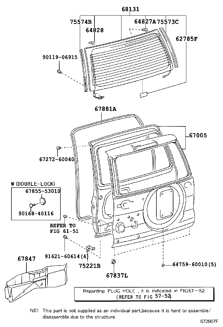 Стекло заднее для Тойота Ленд Крузер Прадо 2002-2007