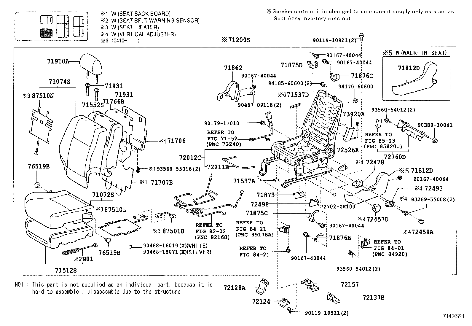 Спинка сиденья водителя для Тойота Ленд Крузер Прадо 2002-2007
