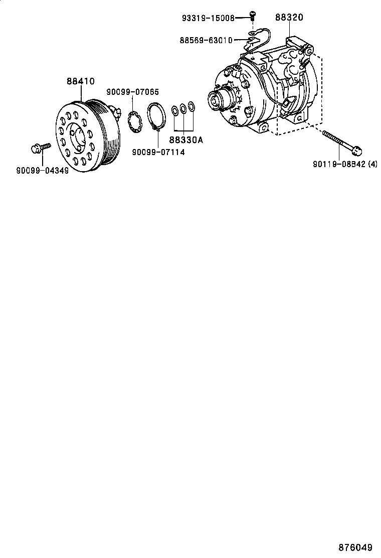 Компрессор кондиционера для Тойота Ленд Крузер Прадо 2002-2007