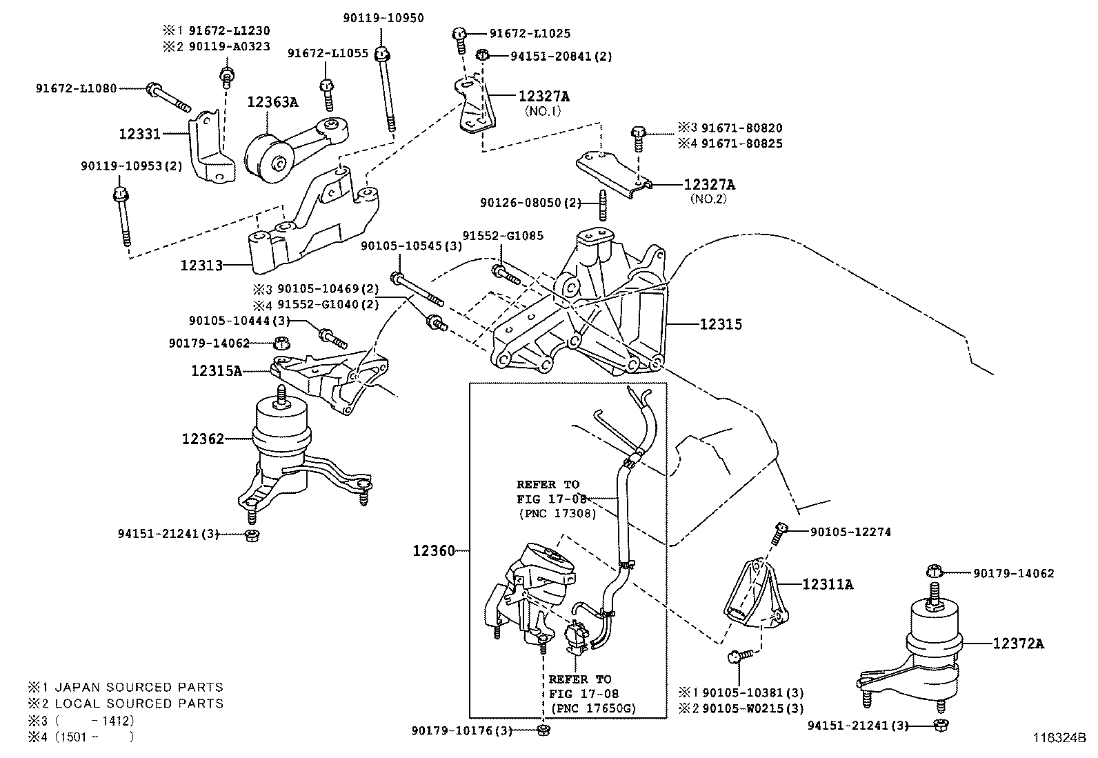 Подушка двигателя левая для Тойота Камри 2011-2014