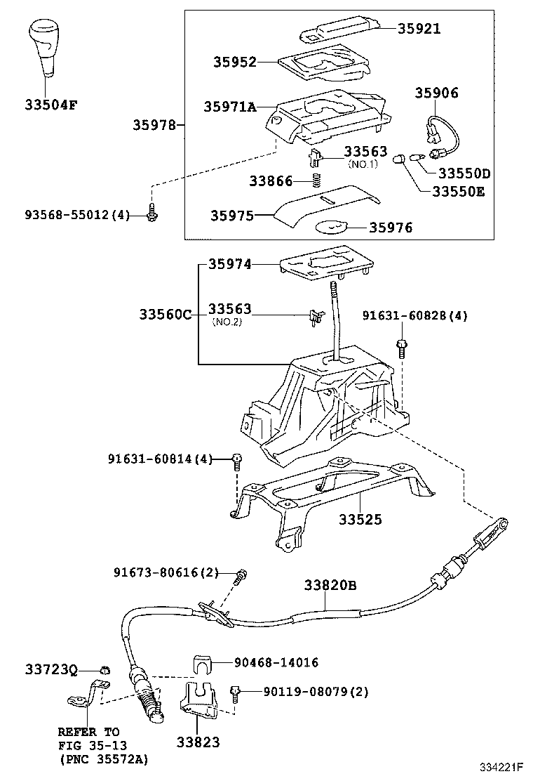 Трос переключения скоростей для Тойота Камри 2011-2014 