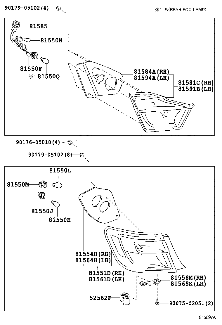 Фонарь задний правый на крыле для Тойота Камри 2011-2014