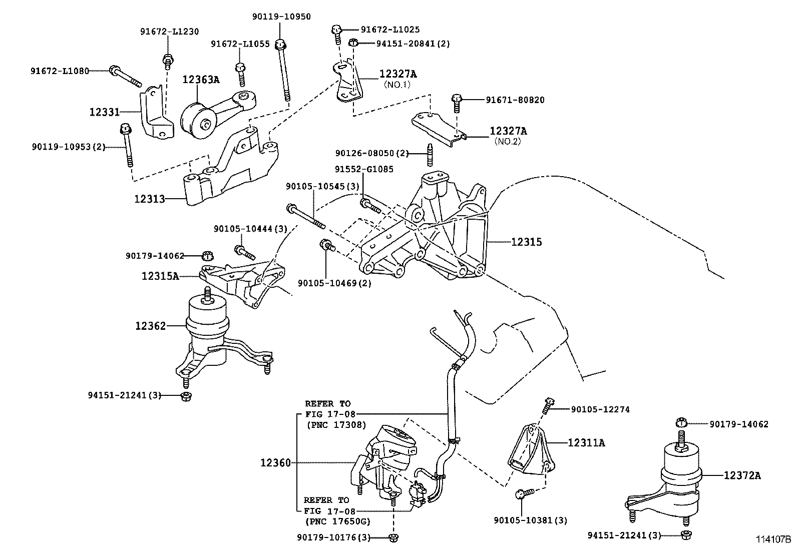Подушка двигателя правая для Тойота Камри 2006-2009
