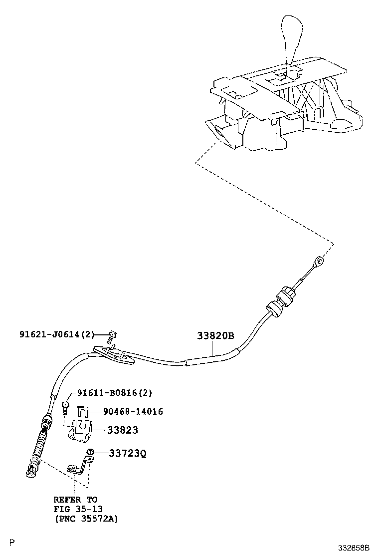 Трос переключения скоростей для Тойота Камри 2006-2009 