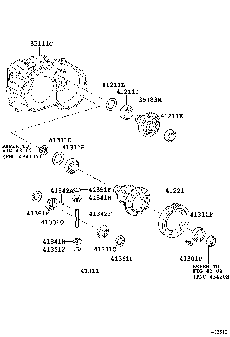 Редуктор передний для Тойота Камри 2006-2009
