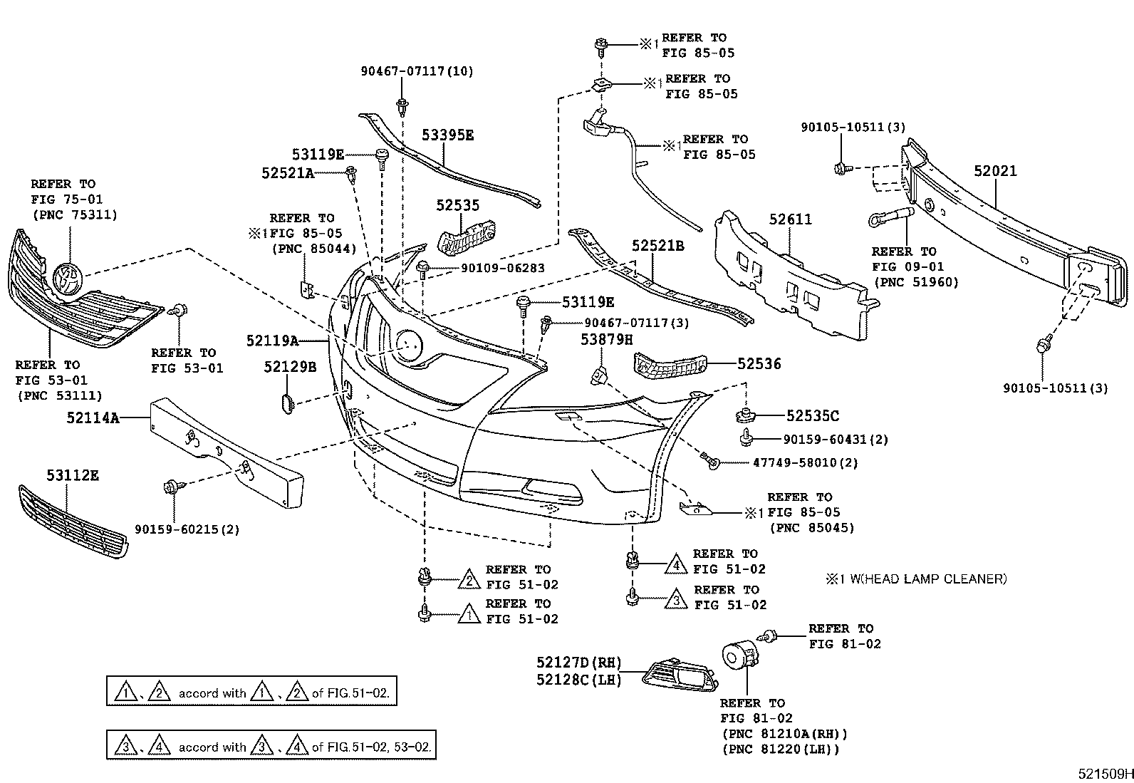 Бампер передний для Тойота Камри 2006-2009