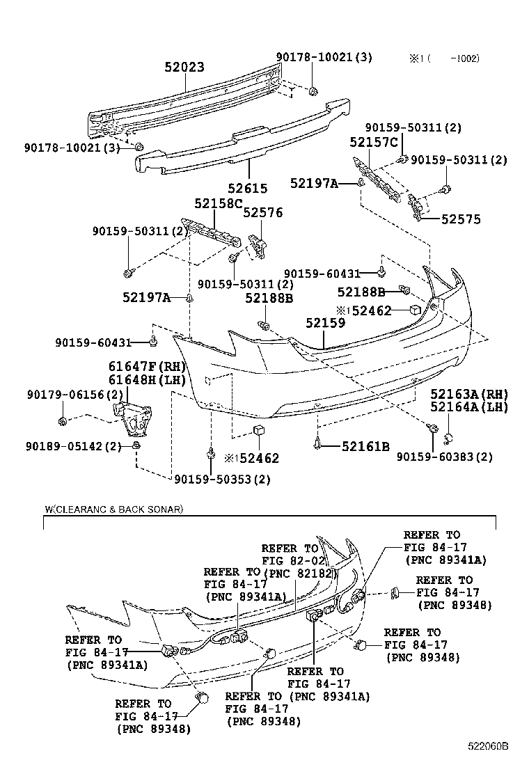 Бампер задний для Тойота Камри 2006-2009