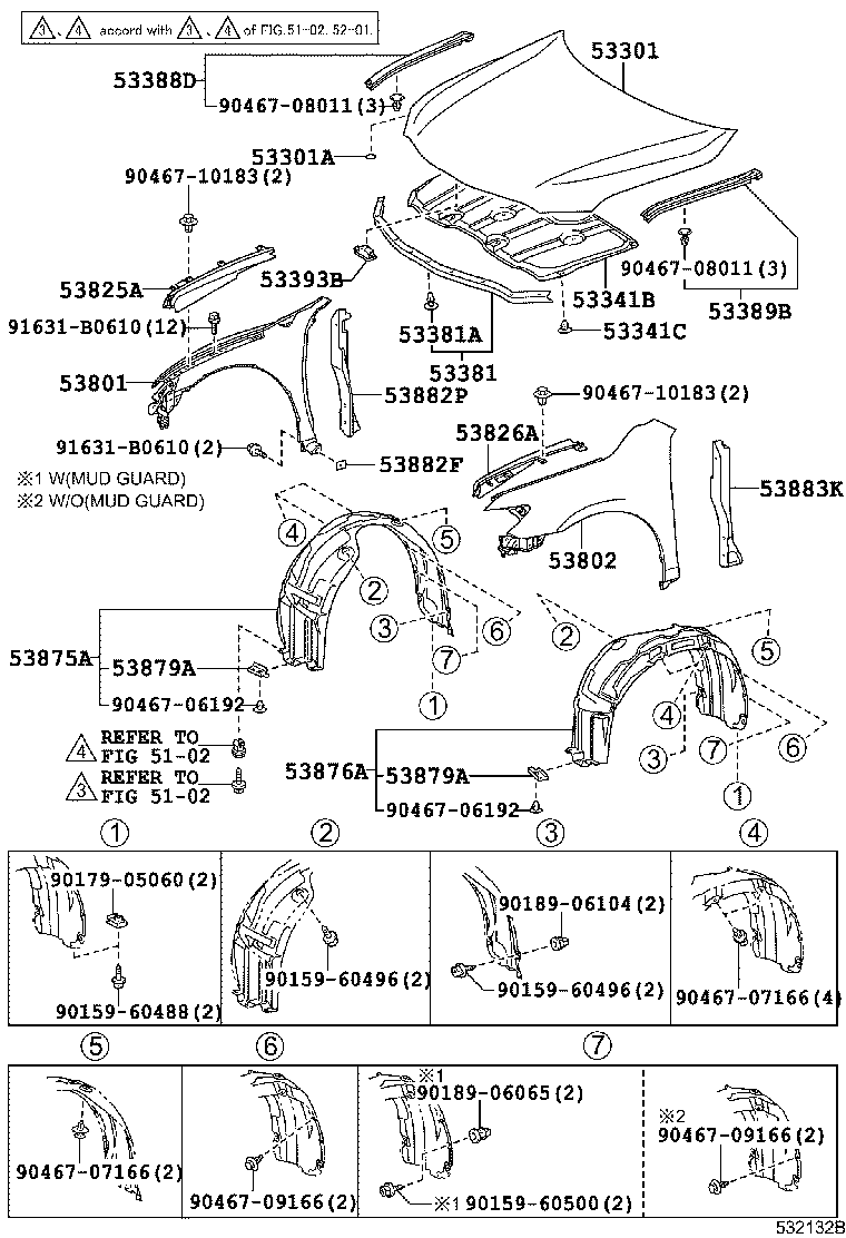 Подкрылок передний левый для Тойота Камри 2006-2009