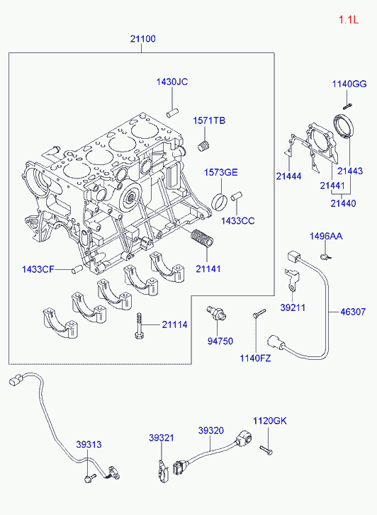 Блок цилиндров в сборе для Хендай Гетц 2005-2011