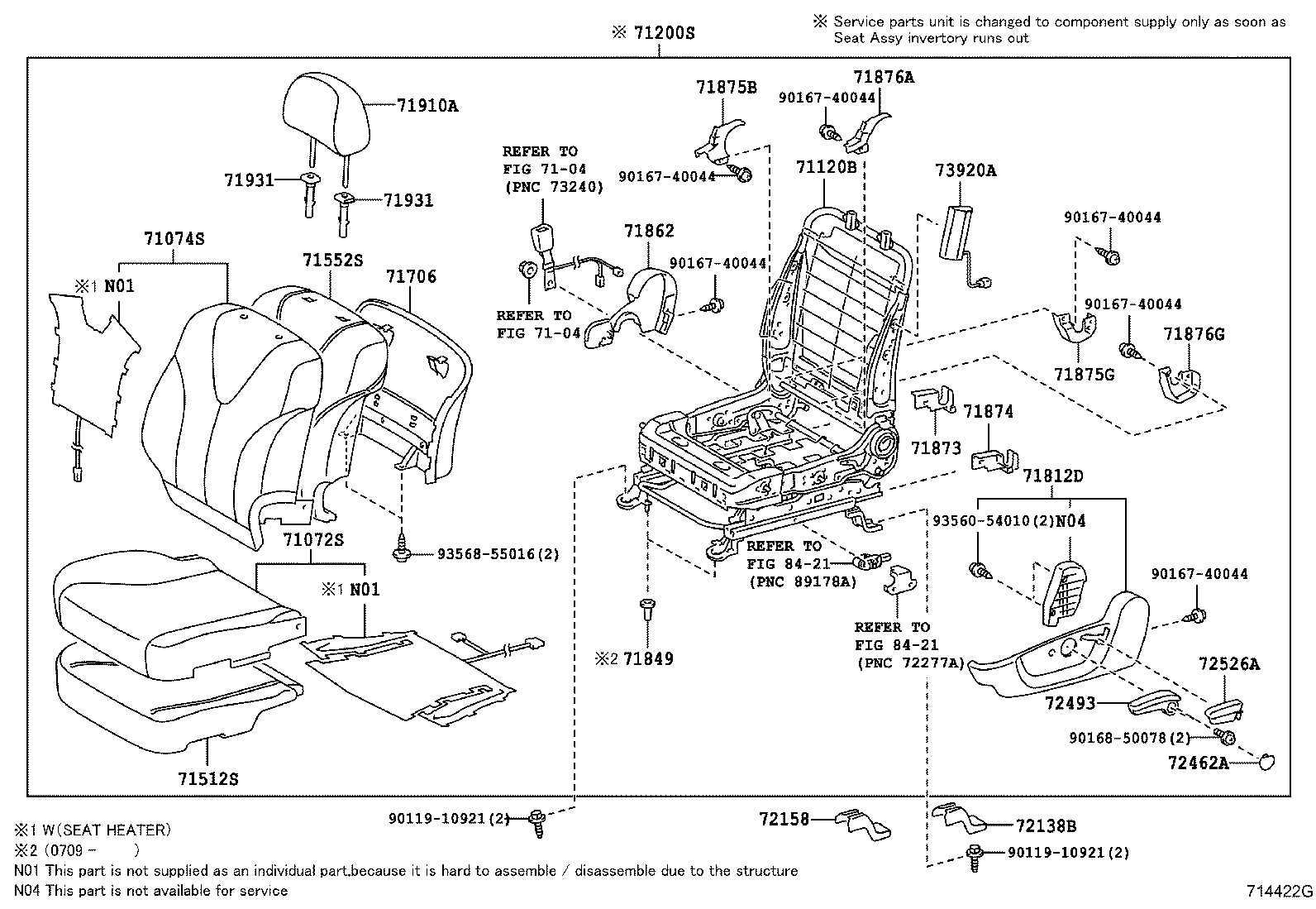 Спинка сиденья водителя для Тойота Камри 2006-2009