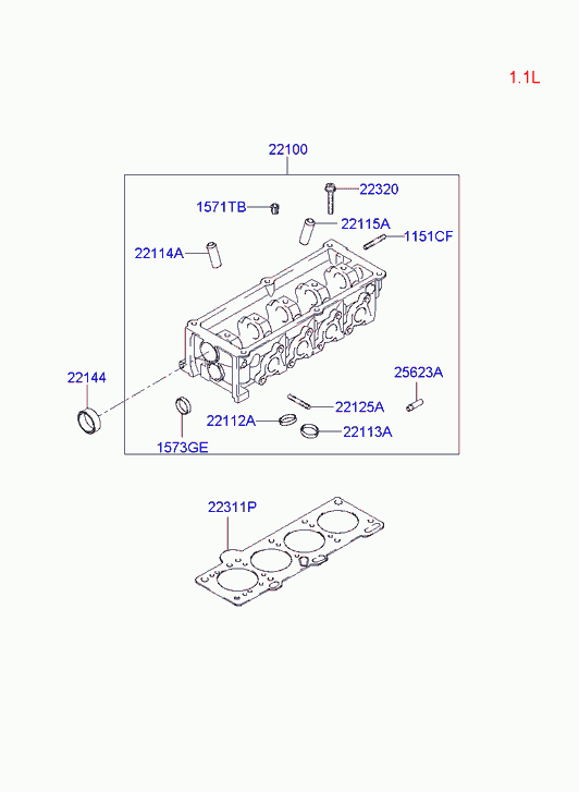 Головка блока цилиндров в сборе для Хендай Гетц 2005-2011