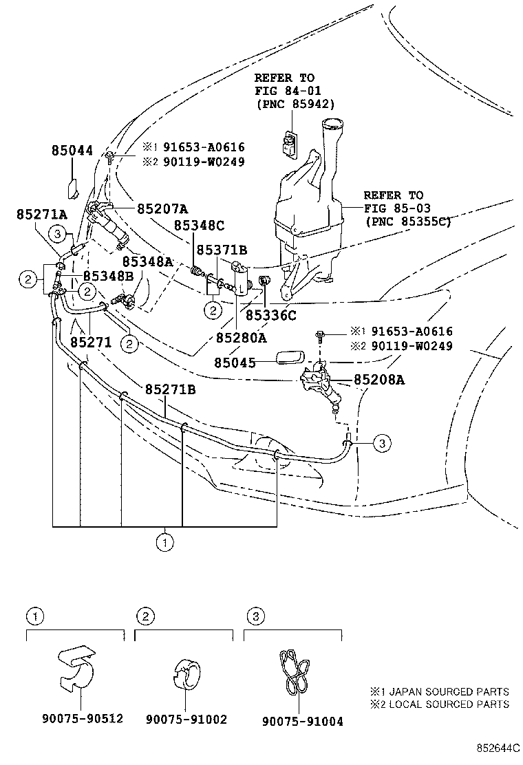 Фаро-омыватель левый для Тойота Камри 2006-2009