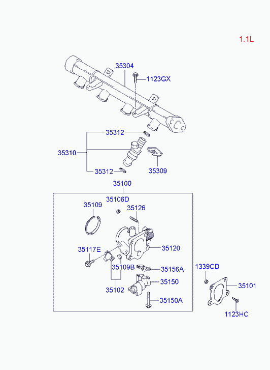 Дроссельная заслонка для Хендай Гетц 2005-2011