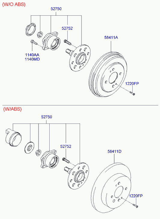 Ступица задняя для Хендай Гетц 2005-2011