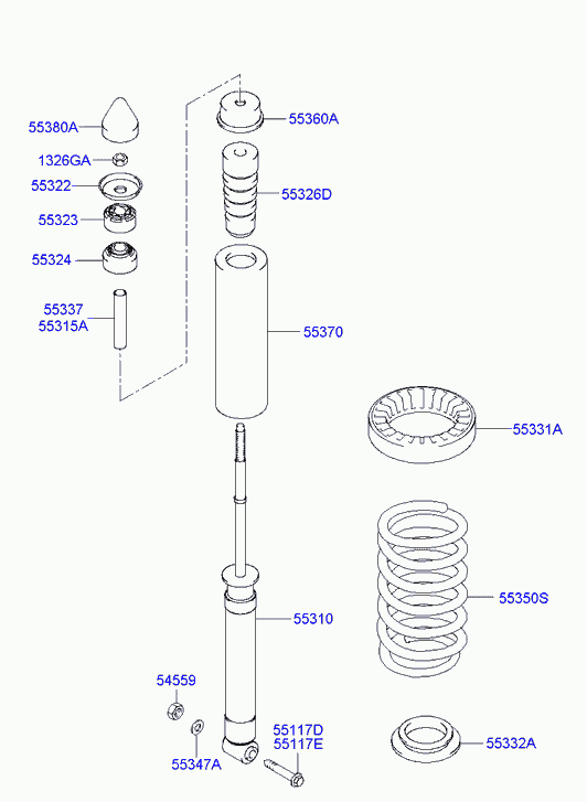 Пружина задняя для Хендай Гетц 2005-2011