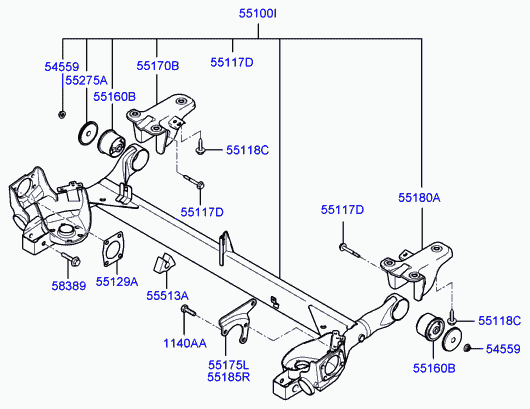 Балка задняя для Хендай Гетц 2005-2011