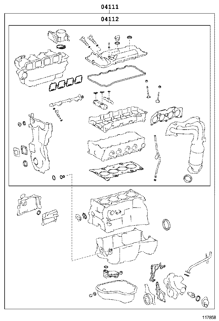 Комплект прокладок для двигателя для Тойота Рав 4 2012-2015