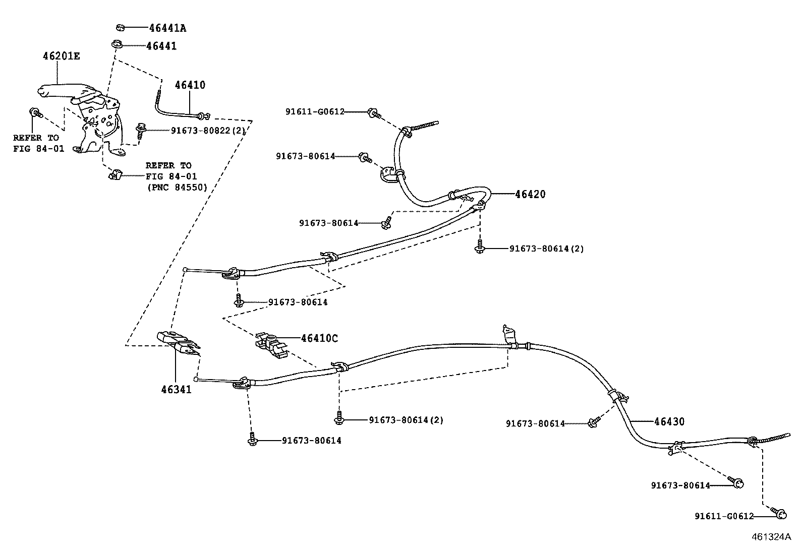 Трос правый стояночного, ручного тормоза для Тойота Рав 4 2012-2015