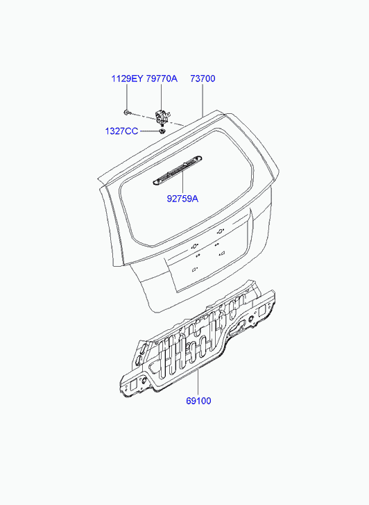 Крышка багажника для Хендай Гетц 2005-2011